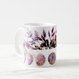Mug Phases de lune opale de l'Améthyste botanique