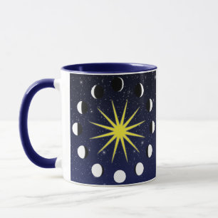 Mug Phases et étoiles du soleil, de la lune