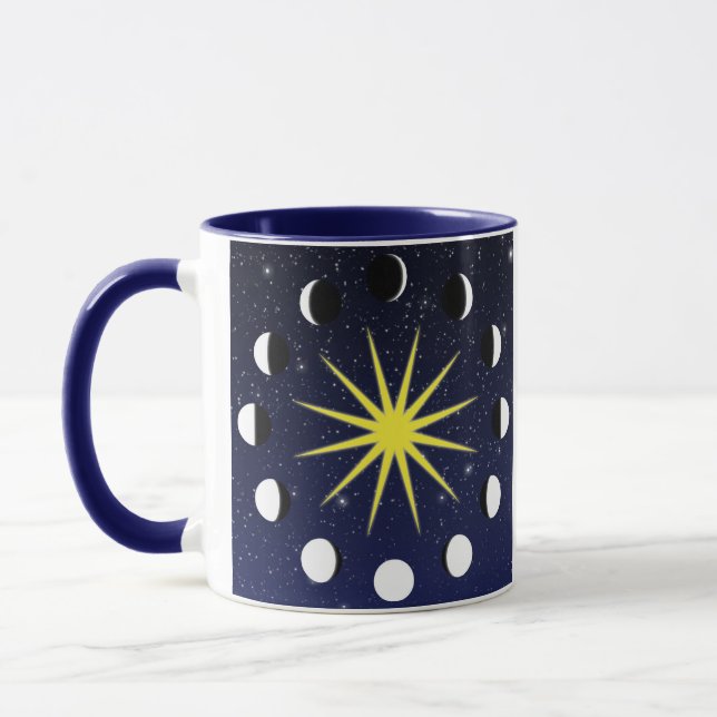 Mug Phases et étoiles du soleil, de la lune (Gauche)