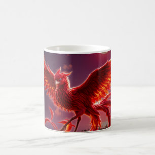 Mug Phénix cramoisi de la marée au clair de lune.