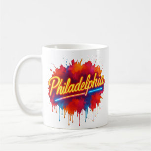 Mug Philadelphia Neon Street Art - Gras Coloré