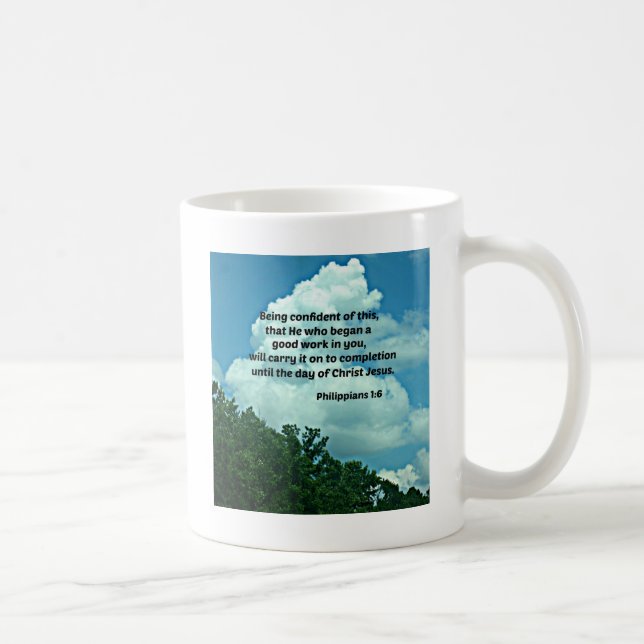 Mug Philippiens 1:6 Etant confiant de ceci, ... (Droite)