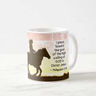 Mug Philippiens 3:13-14 Je presse vers le but, Cheval