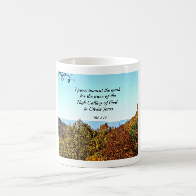 Mug Philippiens 3:14 J'appuie vers la marque... (Centre)