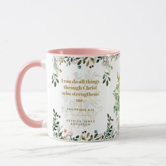Mug Philippiens 4:13 Peuvent faire tout par Christ (Gauche)