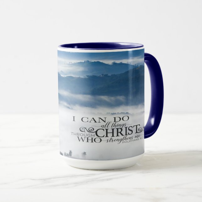 Mug Philippiens 4:13 Toutes les choses par la Bible du (Devant droit)