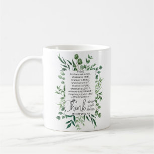 Mug Philippiens 4:8 Quoi qu'il en soit Noble Eucalyptu