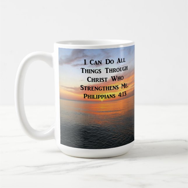 MUG PHILIPPIENS DU LEVER SERENE 4:13 SCRIPTURE PHOTO (Gauche)