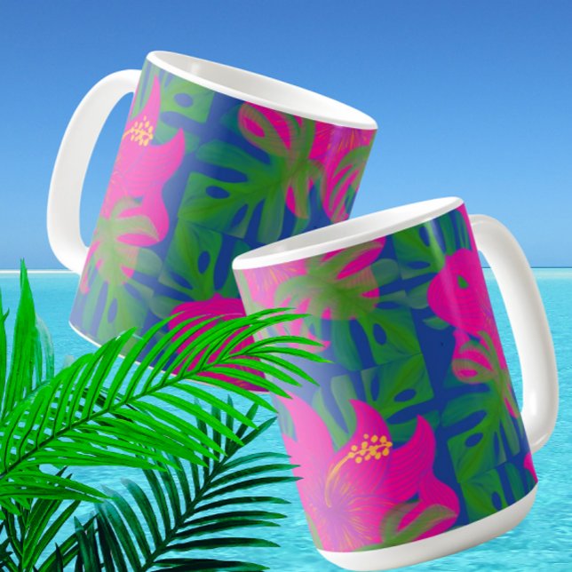 Mug Philodendron Hibiscus Tropical Tropical  (Some Kona coffee this morning?)