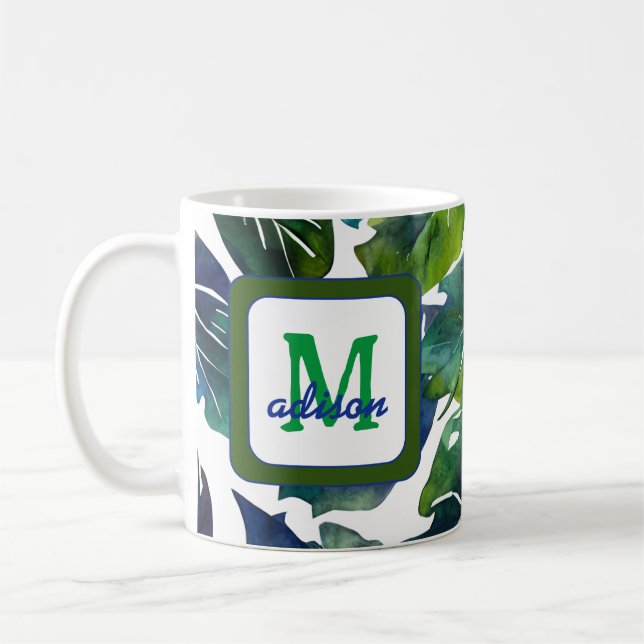 Mug Philodendron vert Feuille Foliage Botanique (Gauche)