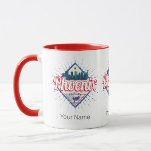 Mug Phoenix Arizona États-Unis Skyline Vintage USA