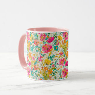 Mug Phoenix vibrant avec Arrière - plan floral