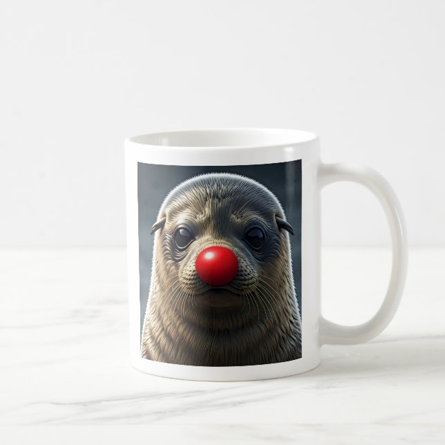 Mug Phoque Amusant au Nez Rouge. (Droite)