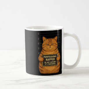 Mug Photo anthropométrique de chat roux gras - Drôle d