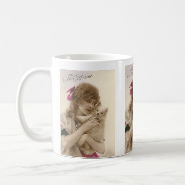 Mug Photo antique Victorian Woman and Dog (Gauche)