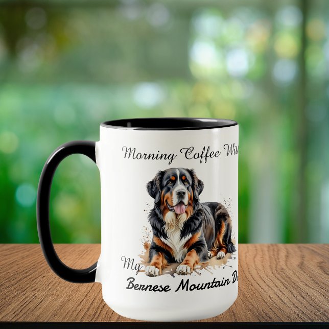 Mug Photo Aquarelle Bernese Mountain Dog Personnaliser (Créateur téléchargé)