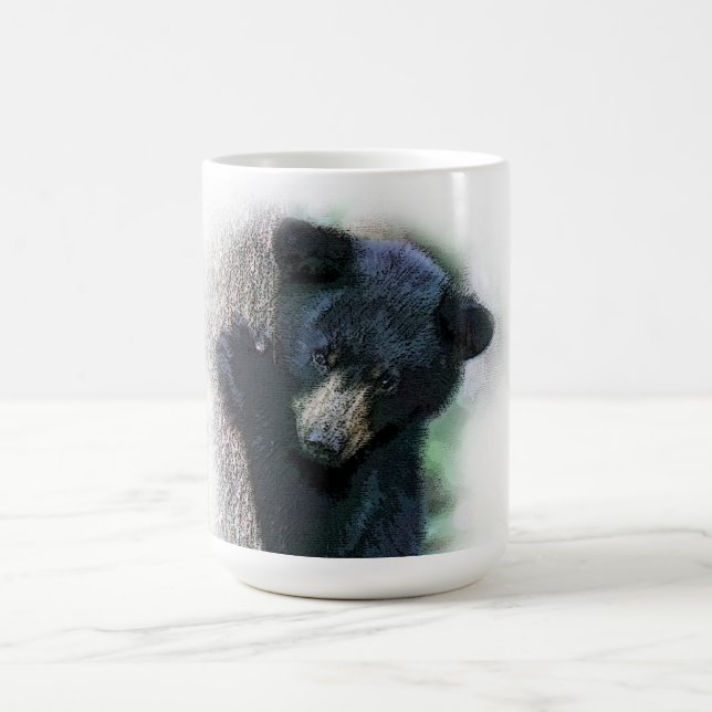 Mug Photo aquarelle d'un ourson noir mignon (Centre)