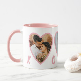 Mug photo avec coeurs roses pour la Saint-Valentin
