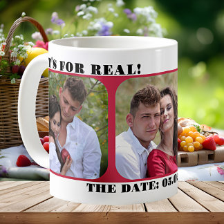 Mug photo avec date de sauvegarde simple moderne