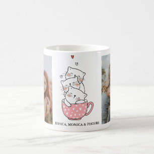 Mug Photo avec des Chats Empilés dans une Tasse à