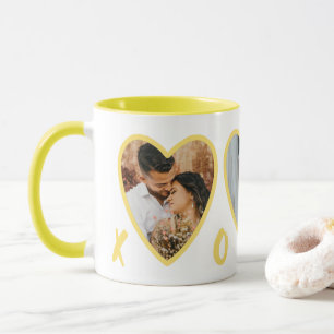 Mug Photo avec des coeurs jaunes pour la Saint-Val