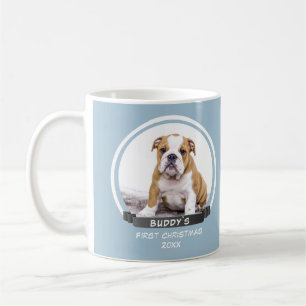 Mug Photo avec un joli chiot bleu pour le 1er Noël