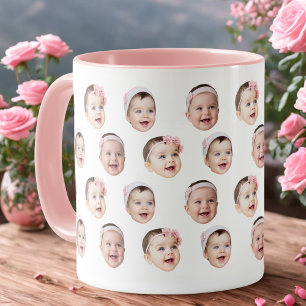 Mug photo bébé personnalisé avec 3 images de visag