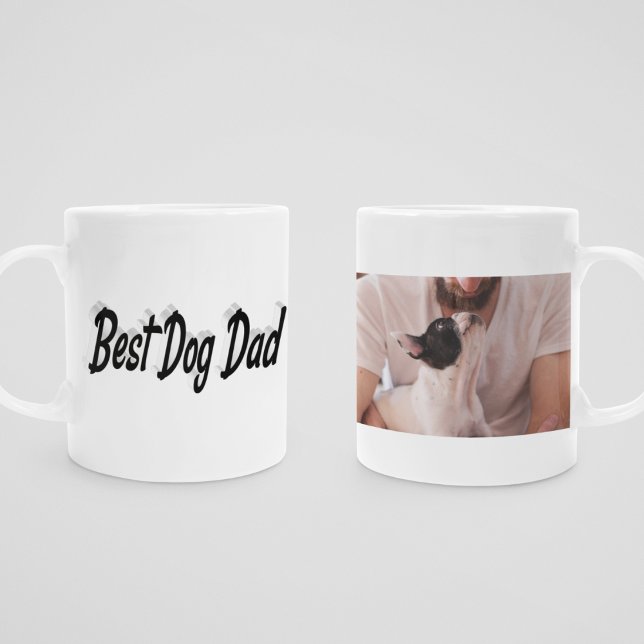 Mug Photo Best Dog Papa Texte noir (Créateur téléchargé)
