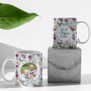 Mug Photo Best Mom Ever Colibri et fleurs exotiques