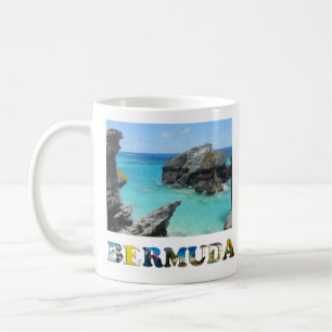 Mug Photo bleue de voyage de plage rocheuse d'océan