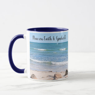 Mug Photo Blue Ocean Peace sur Terre Bible Verse