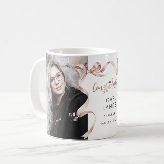 Mug Photo Bow Beige tendance (Devant gauche)