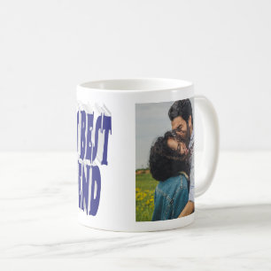 Mug Photo Boyfriend avec typographie bleu foncé