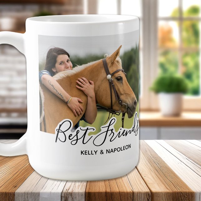Mug Photo Cheval Personnalisé Blanc Meilleurs Amis (Créateur téléchargé)