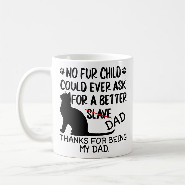 Mug photo-collage du père du chat personnalisé et nom  (Gauche)