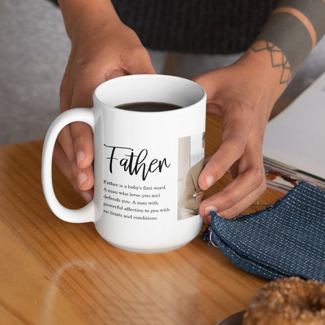 Mug Photo Collage Moderne Avec Père Meilleur Devis Cad (Créateur téléchargé)