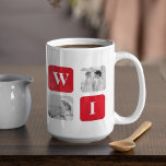 Mug Photo Collage Moderne & Cadeau Rouge Pour Lovely W<br><div class="desc">Photo Collage Moderne & Cadeau Rouge Pour Lovely Wifey</div>