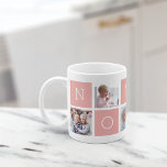 Mug Photo Collage personnalisé Nonna Grand-mère 5<br><div class="desc">Créez un gentil souvenir pour grand-mère avec ce design simple qui comprend cinq de vos photos Instagram préférées,  arrangé dans un montage avec des carrés alternatifs en rose pastel,  en épelant "Nonna". Personnalisez avec des photos préférées de ses petits-enfants pour un cadeau précieux pour Nonna.</div>