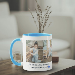 Mug Photo Collage Photo Fille Cute Personnalisée Café 