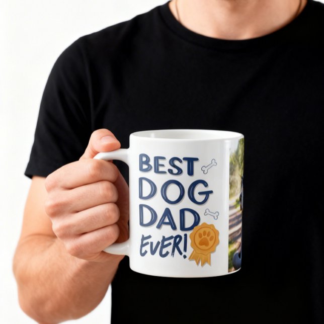 Mug Photo Cool Papa Chien Incroyable (An 11-oz mug is shown. Customize it with a dog photo and choose mug style and size.)