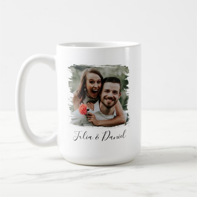 Mug Photo Couple personnalisée Saint Valentin 15 oz (Gauche)
