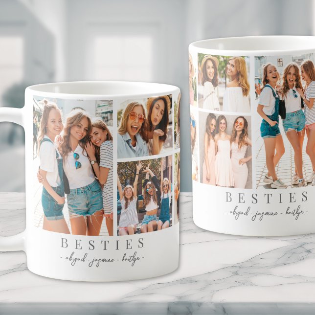 Mug Photo d'amies BFF minimaliste chic (Best Friends Chic Minimalist BFF Photo Coffee Mug)