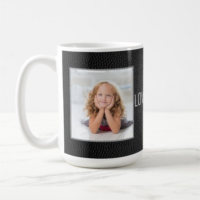 Mug Photo d'amour en cuir noir  (Gauche)