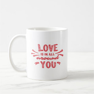 Mug Photo d'amour tampon rouge écriture script Saint-V