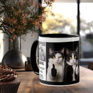 Mug Photo d'Amoureux des chats noir et blanc