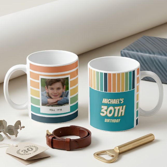 Mug Photo d'anniversaire 30 ans pour lui (Créateur téléchargé)