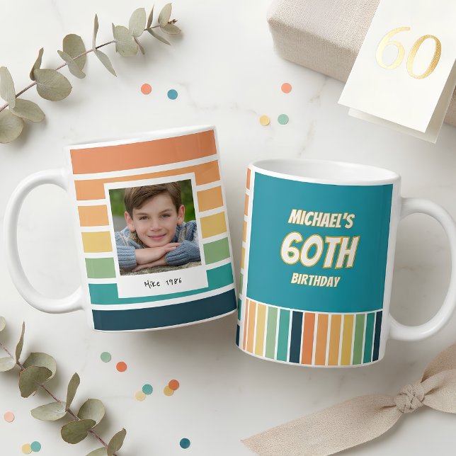 Mug Photo d'anniversaire 60 ans pour lui (Créateur téléchargé)