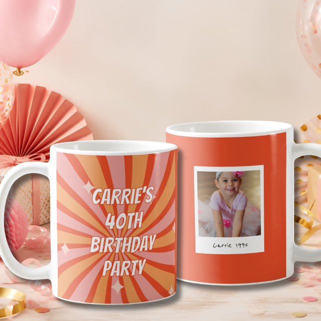 Mug Photo de 40e anniversaire rétro (Créateur téléchargé)