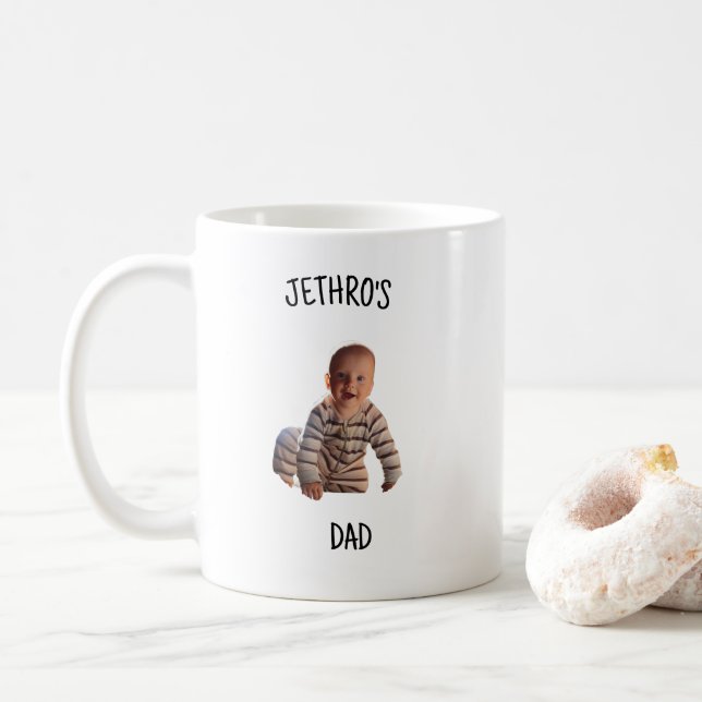 Mug Photo de bébé personnalisée avec les noms des côté (Avec donut)