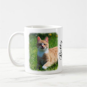 Mug Photo de chat avec bordure dégradée Nom personnali